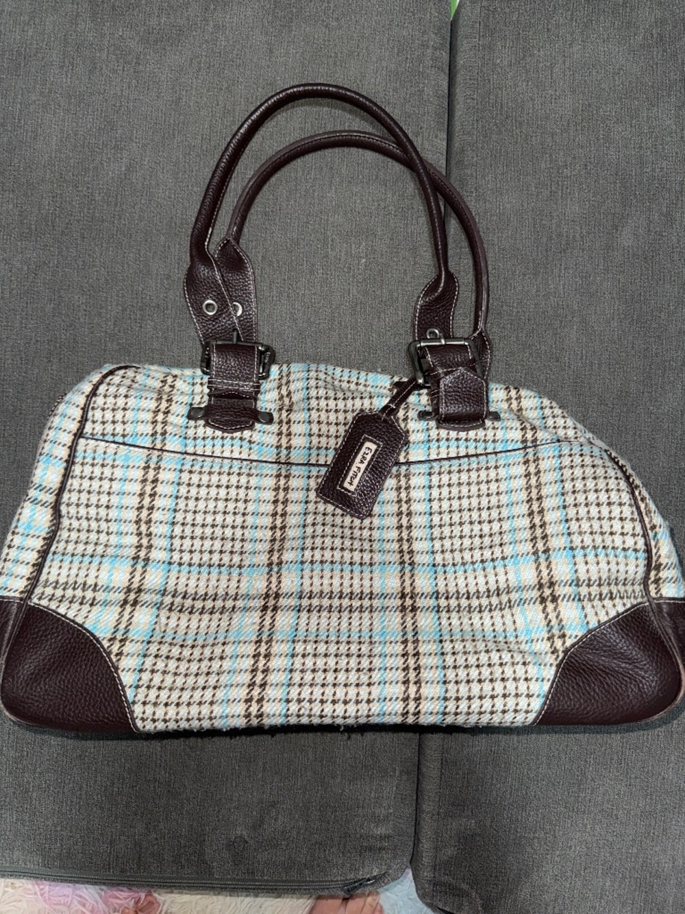 Vintage Abercrombie and Fitch Ezra Fitch plaid tote bag